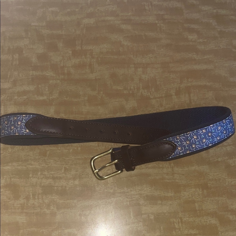Vineyard Vines Kids' Belt with Blue and Brown Pattern size 26” inches